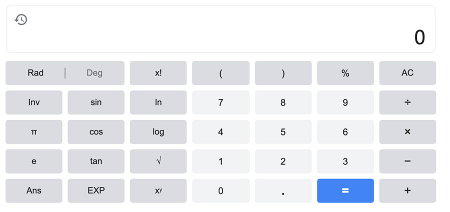 Calculatrice Google